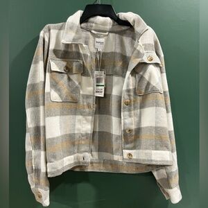 Kensie Gray and Tan Plaid Jacket